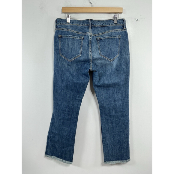 Womans Excellent Condition Old Navy Flare Cropped Blue Jeans 8P 0118/P-3 - Picture 2 of 8